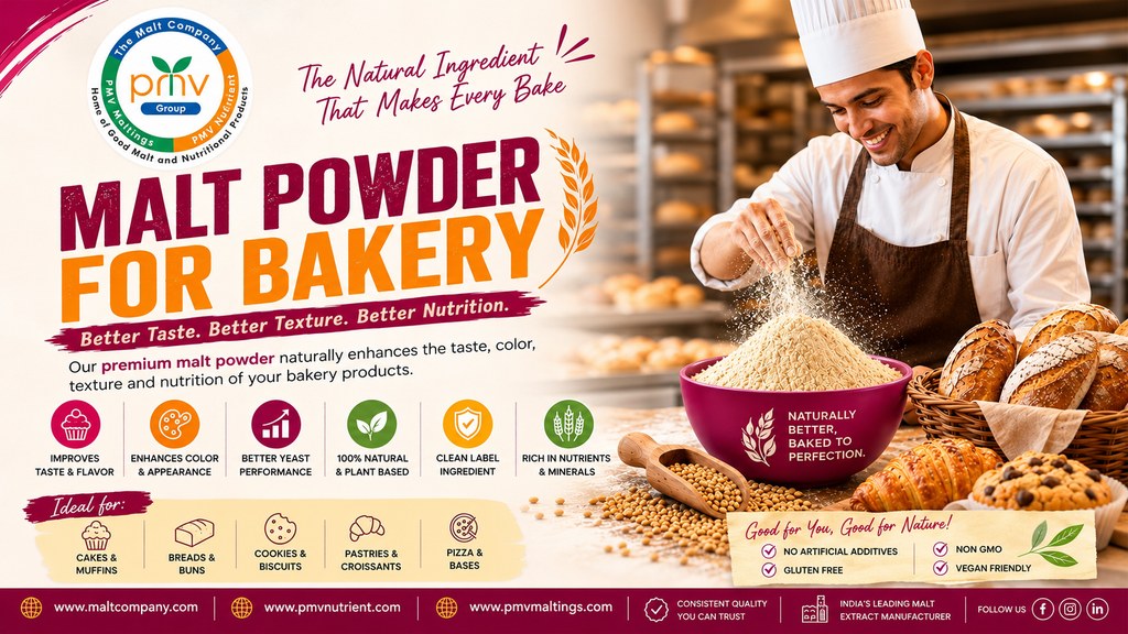 Natural malt powder for bakery products and better baking results